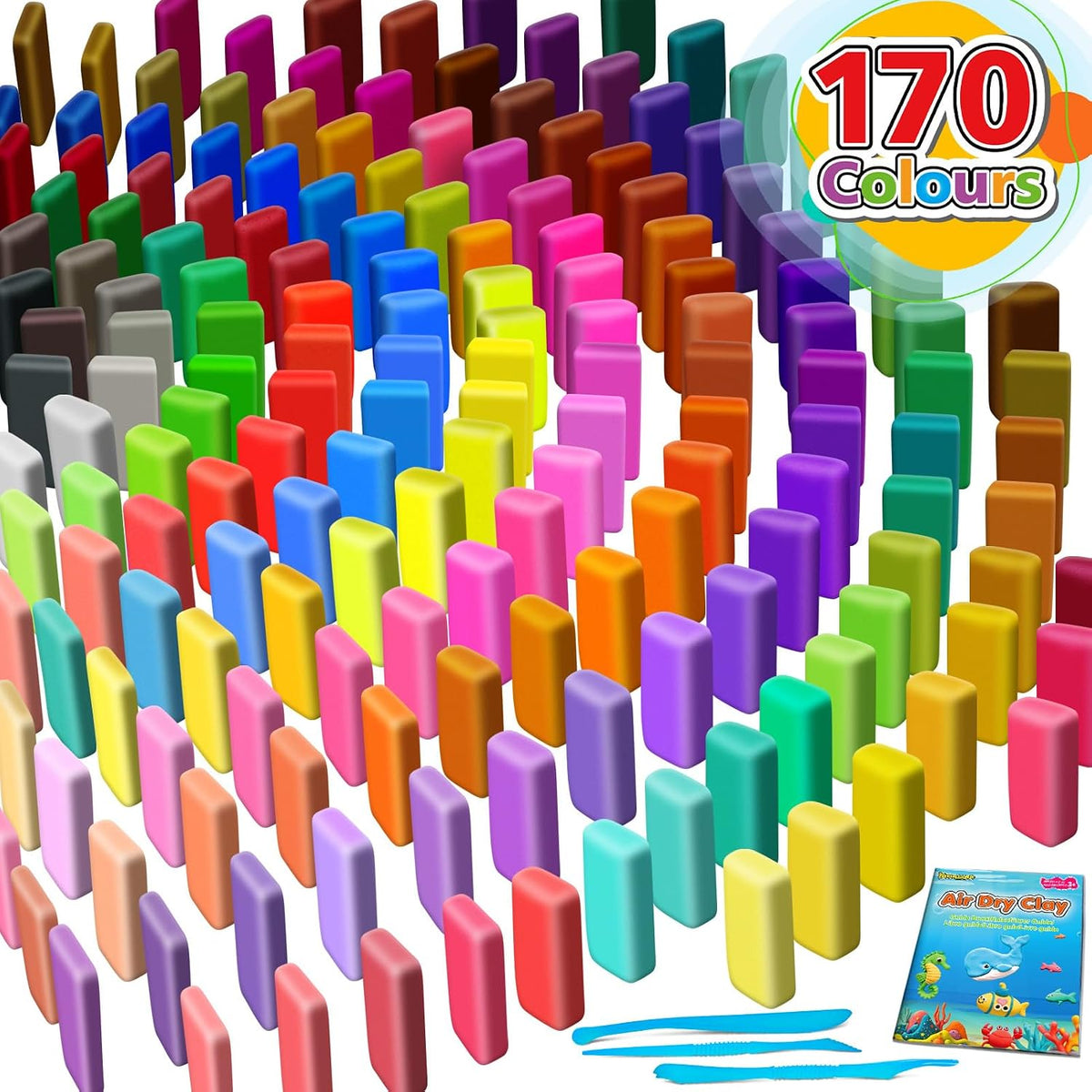 YOPINSAND air dry clay kit in 170 colors with modeling tools - view 4