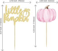 Gyufise 24Pcs Pumpkin Oh Baby Cupcake Toppers Pink Fall Pumpkin - Pink 2 - image 2