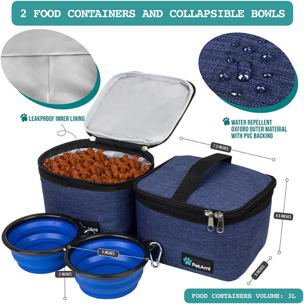 PetAmi Dog Travel Bag Organizer, Pet Supplies Diaper Tote - Medium - 14.5"L x 8.0"W x 12.0"H / Navy - image 3