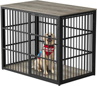 Lyromix 48'' XXL Dog Crate Furniture with 3 Doors for Large Dogs – Essentials for Dogs - Ancient gray / 47.2"L x 29.1"W x 37.6"H