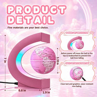 Magnetic Levitating Floating Globe with LED Lights - Rose Globe Glowing - image 3