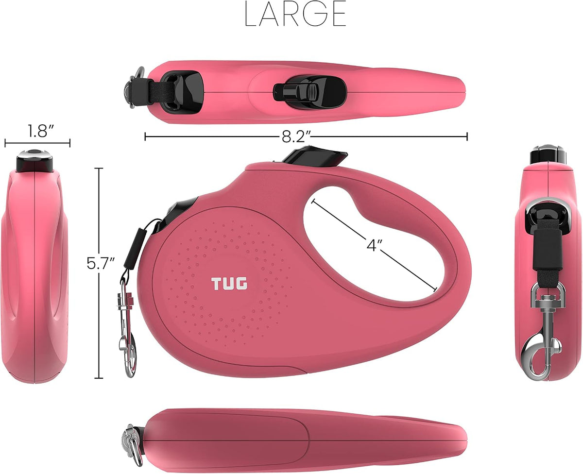 TUG Monochrome 360° Tangle-Free Retractable Dog Leash - Pink / Large, 16 ft - image 3