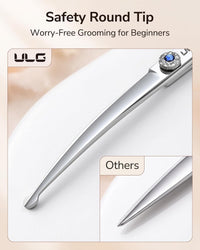 ULG Curved Dog Grooming Shears, 440C Stainless Steel - 2pcs Curved and Wide - image 3