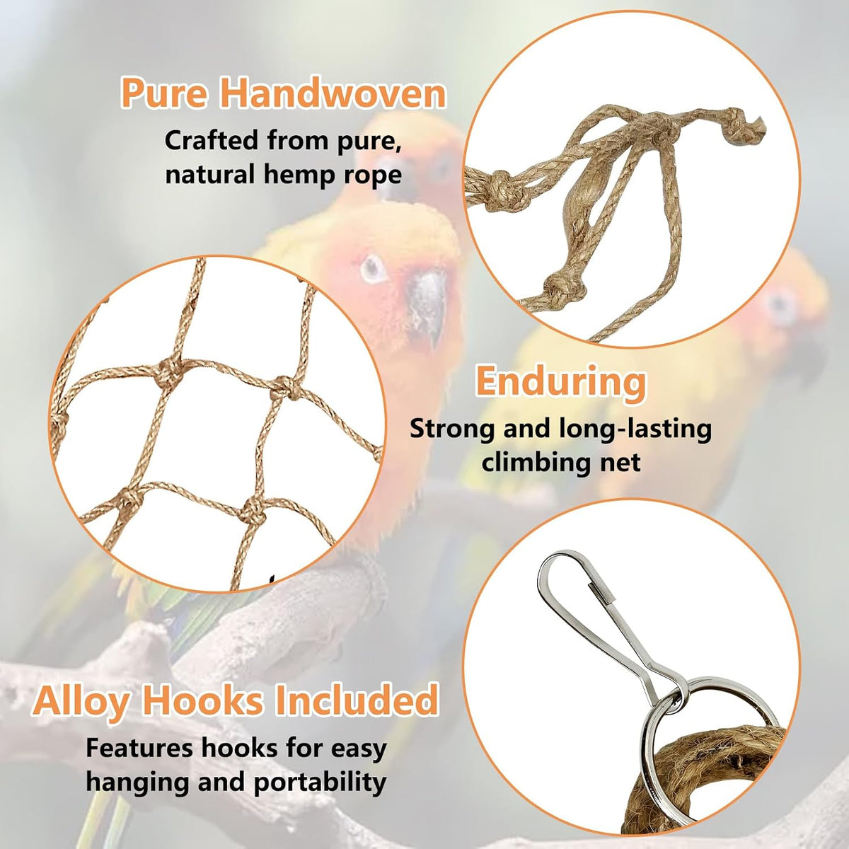 Natural Bird Rope Net, Large Size - Style1 - image 2