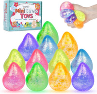 16 Pack Slow Rising Stress Balls，Textured Memory Soft Stress Ball – Fun for Kids & Family - 12 Pack Water Droplet Stress Balls