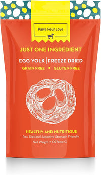 Organic Freeze Dried Dog & Cat Treats - Single Ingredient, Grain Free Food Toppers for Healthy Pets, No Fillers or Preservatives (3 Bag, Egg)