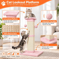 SOCATER Cat Scratching Post 33 Inch, Beige – Essentials for Cats - Pink - image 4
