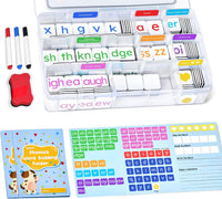 JoyCat 265 magnetic phonics letter tiles with color-coded tiles and word folder - view 2