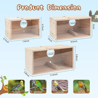 Parakeet Nesting Box, Wooden Parrot Nest Breeding Box with Perch - Horizontal Breeding Box / L - image 2
