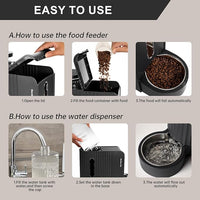 Gardner Pet Automatic Gravity Cat Food Feeder and Water Dispenser Stainless Steel Two-in-One Set Large Capacity Dispenser for Pets Dogs, Puppies, Kittens