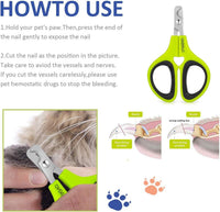 Pet Nail Clippers, Cat & Kitten Claw Nail Clipper Safe Sharp Trimmer – Essentials for Cats - Green - image 3