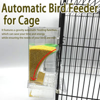 Automatic No Mess Bird Feeder Water Dispenser Set – Essentials for Birds - Transparent + Green - image 4