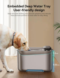 3.2Gal Stainless Steel Dog Water Fountain for Large Dog - Fountain + 10 Filters - image 4