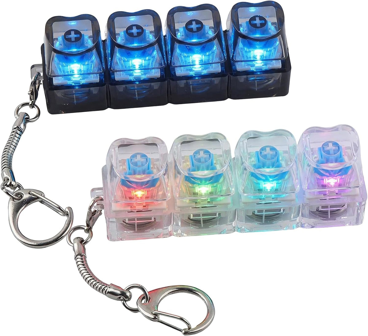 TYRIXKI 2 keyboard fidget toys, black and white heart shape clicker keychains