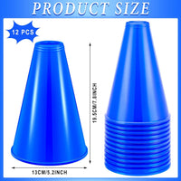 Woanger white plastic cheer megaphones, 12 pack - view 18