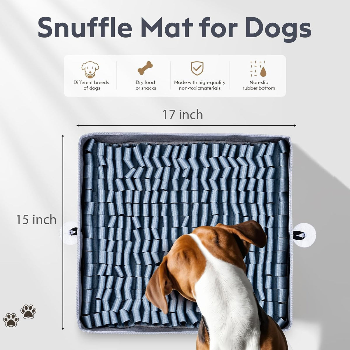 FunFurry Snuffle Mat for Dogs, Dog Puzzle Mat - Silver / 17" X 15" - image 2
