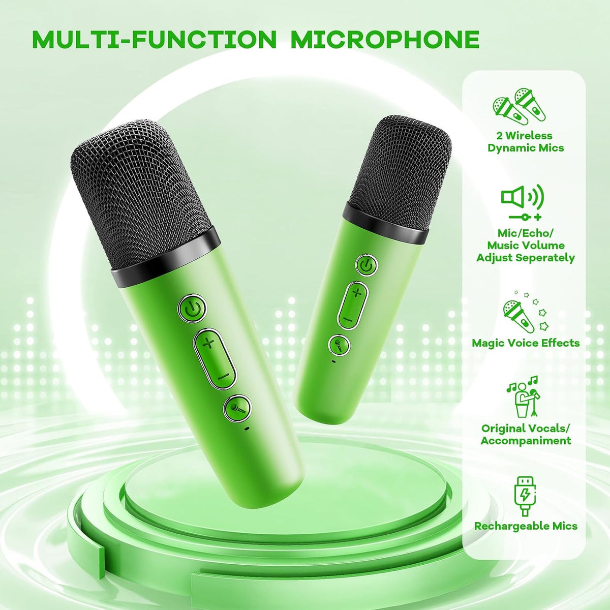 YLL Karaoke Machine for Kids - Green - image 4