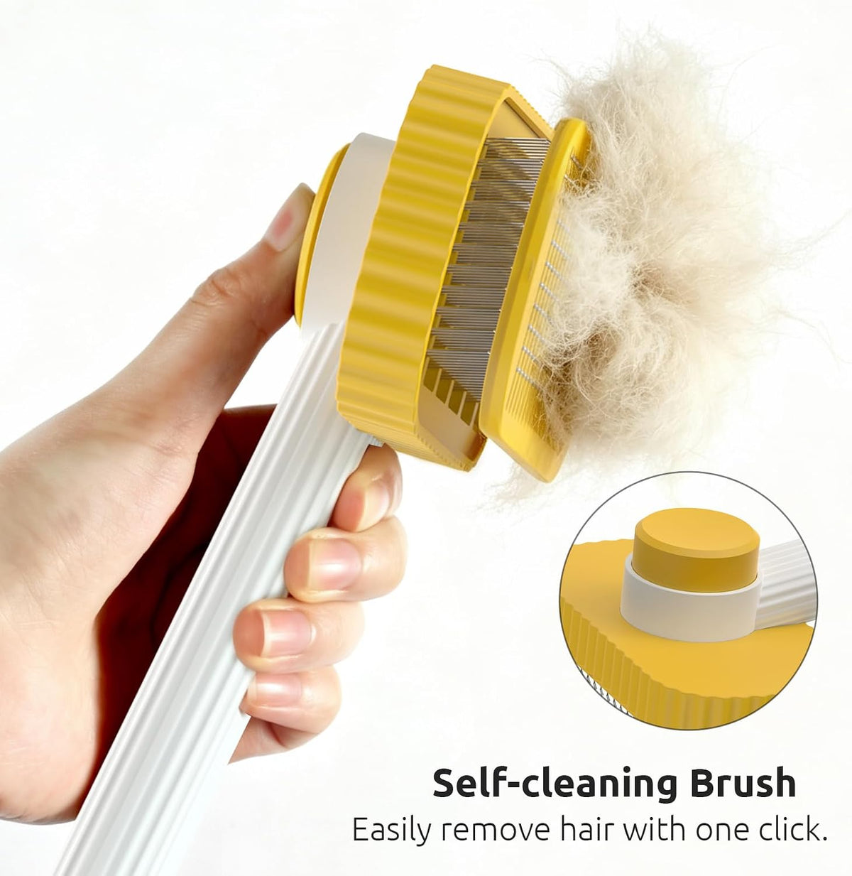 Cat brush, Cat Brush for Long or Short Haired Cats – Essentials for Cats - Yellow - image 4