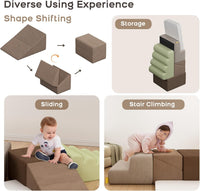 BanaSuper 6-piece foam climbing blocks playset for toddlers with soft fabric covers - view 4