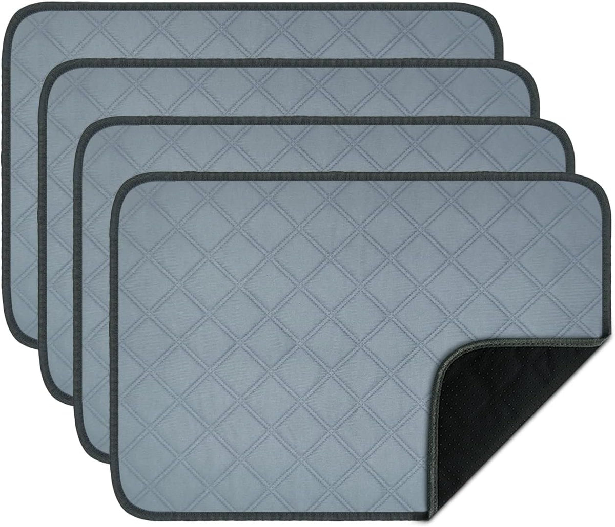 RIOUSSI Reusable Pee Pads for Dogs, Puppies. Washable, Absorbent - 18"x24"(4pack) / Light Gray
