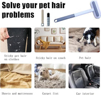 Cat Hair Remover 4-in-1 Multi-Functional Pet Hair Remover Brush,17.7Inch, Reusable Washable Lint Cleaner for Dog and Cat Hair, Gentle on Furniture, Sofas, Pet Beds, Bedding, Carpets, Clothing