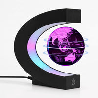 Magnetic Levitation Floating Rotating World Globe with LED Light - Black Color-Changing