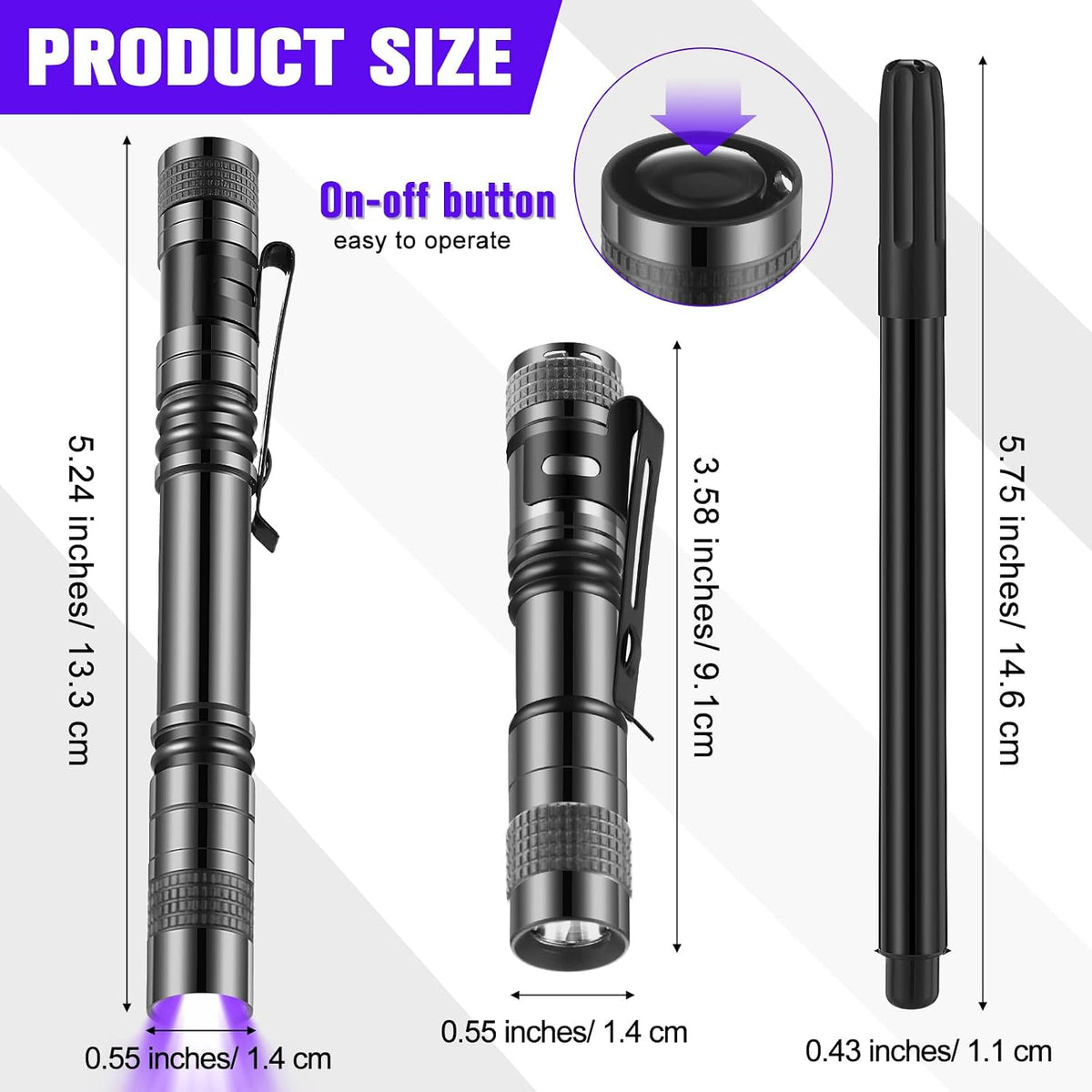 Tegeme 4 invisible ink pens with 4 mini UV marker flashlights in black - view 15