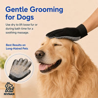 NVNAN Pet Hair Removal Glove for Dogs & Cats - gray - image 4