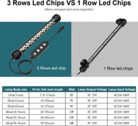 SEAOURA Submersible Led Aquarium Light for Fish Tank with Timer - 18.9 in for 20-35inch tank - image 2