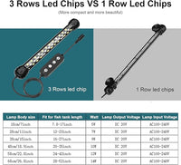 Led Aquarium Light with Timer, Submersible Aquarium Plant Light, Fish Tank Light with Auto On/Off, 3 Lighting Modes, Adjustable Brightness (26.8 in for 28-52inch Planted Tank), 14W