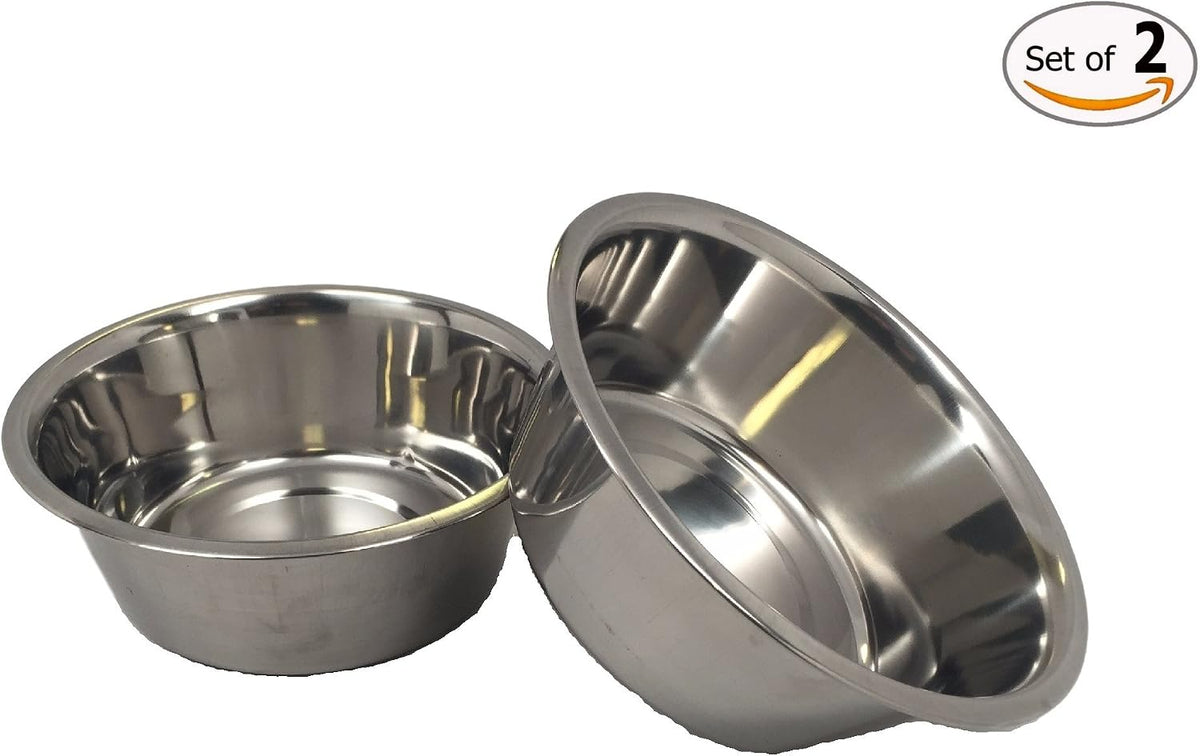 Two Large Stainless Steel Dog Bowl Set - image 2