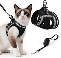 rabbitgoo Cat Harness and Leash Set, Step-in Soft Vest - L / Black