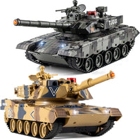 Supdex 1/24 RC battle tank set, M1A2 and Leopard II tanks with remotes