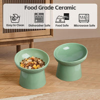 YauYik Small Raised Cat Bowls - GREEN-2PC - image 2