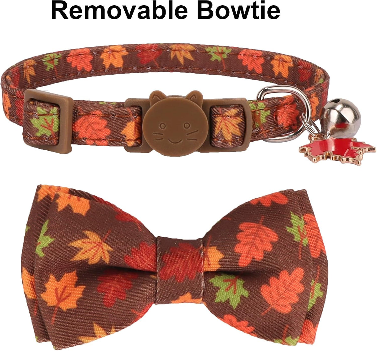 Fall Cat Collar with Bowtie - 7.5"- 10.5" / Fall - image 4