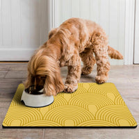 Dog Food Mats for Floors Absorbent, Pet Cat Food Mat - XL(24"×32") / 01-Yellow - image 3