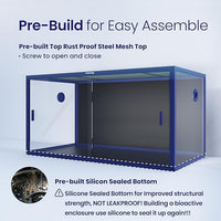 120 Gallon Bearded Dragon Tank,48" x 24" x 24" Reptile Tank with Sliding Door Top Screen Ventilation, Front Opening Reptile Enclosure for Easy Maintenance