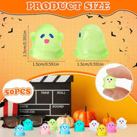 JUNEBRUSHS 50 Pcs Mini Pumpkins Fake Pumpkins Artificial Pumpkins - Ghost Style - image 3