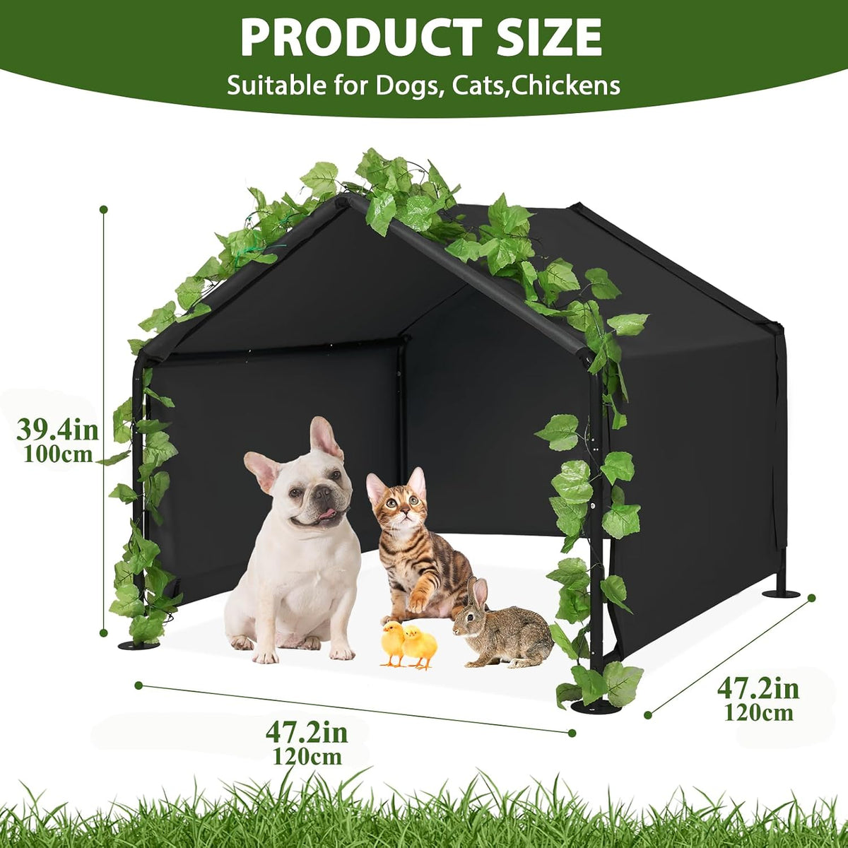 Large Dog Shade Shelter for Outside - Black / Large - image 2