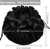 SIQUK Large Dice Bag with Pockets Big Capacity Dice Bag Drawstring - Black - image 3