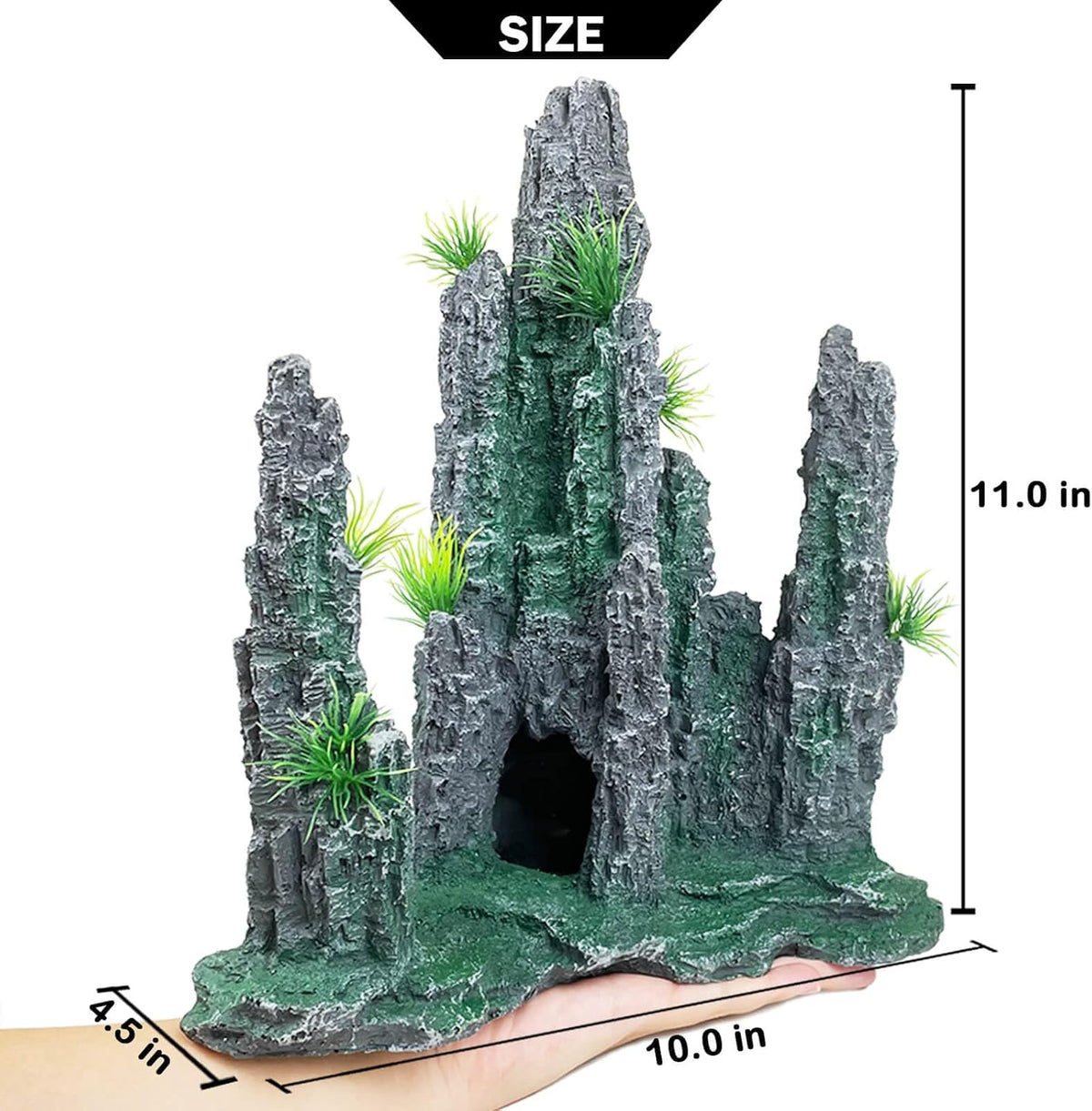 Extra Large Aquarium Decorations Large Fish Tank Rocks Hideout – Essentials for Fish - Muti Peak Large Mountain View - image 4