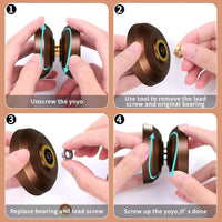 LESHARE X2 Dual-Mode Yoyo for Advanced Players & Teens Beginners – Fun for Kids & Family - Coffee brown - image 4