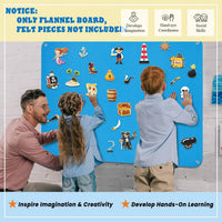 Craftstory 3.5 foot flannel board for toddlers in black felt hanging on a wall - view 9