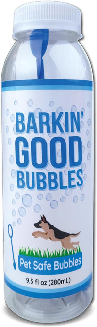 Barkin' Good Bubbles 9.5 fl oz bottle of bacon-scented bubble solution for dogs
