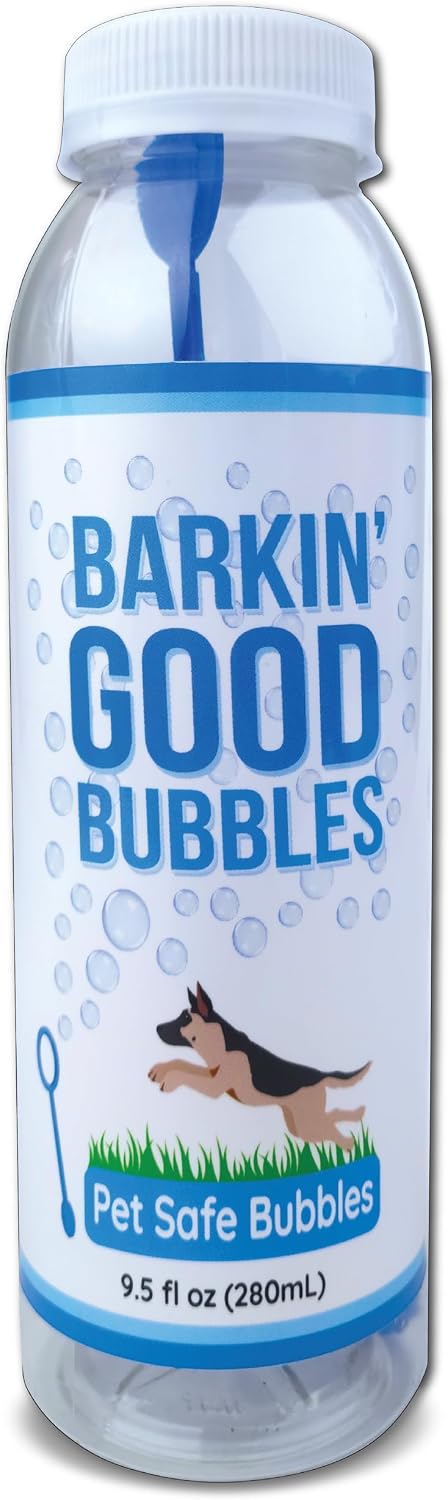 Barkin' Good Bubbles 9.5 fl oz bottle of bacon-scented bubble solution for dogs