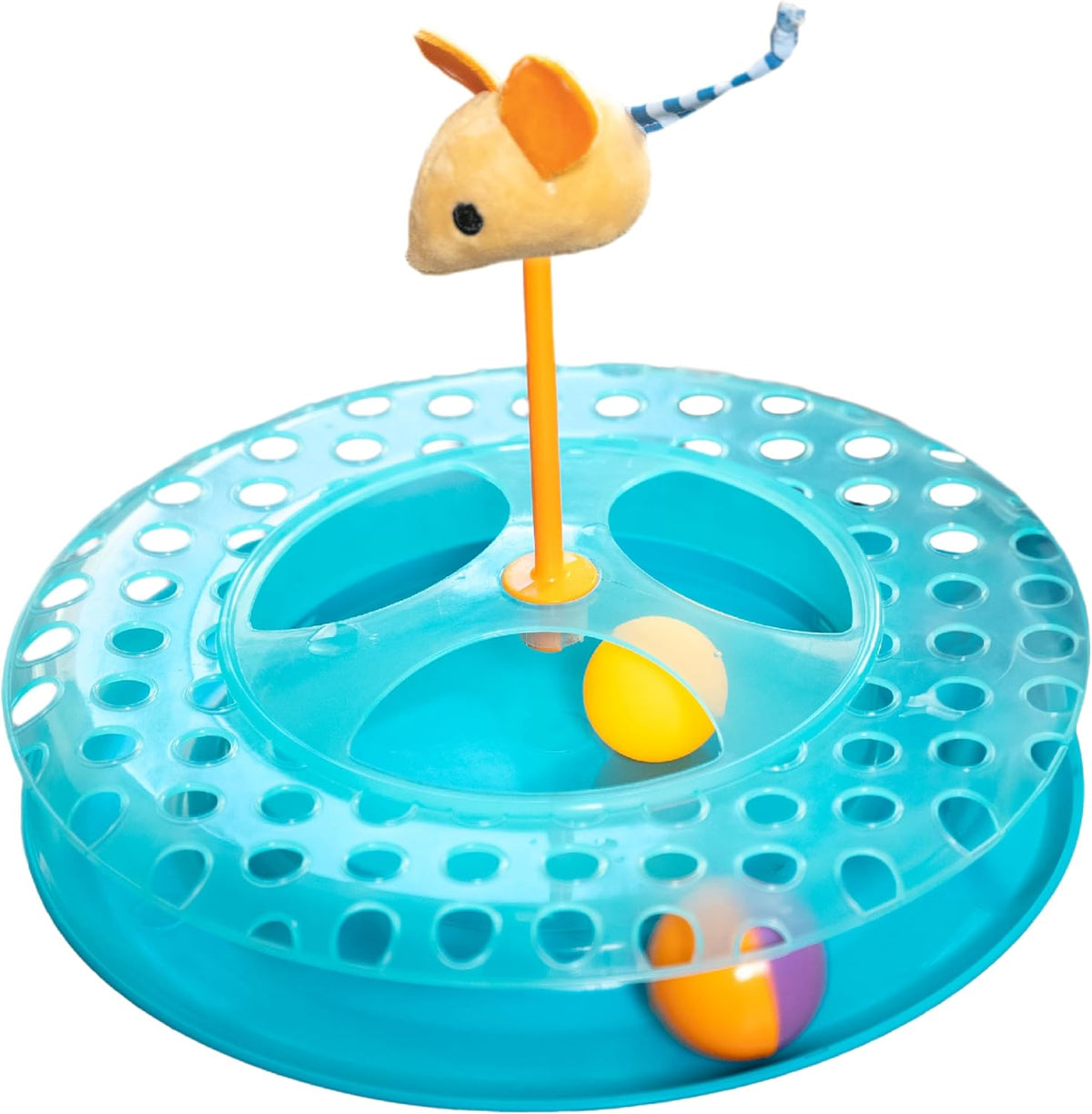 Catstages Tower of Tracks Interactive Cat Toy, 6 Spinning Balls - Cheese Chase / One-Size