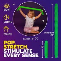 Nutty Toys Pop Tubes, Large 8-Pack Sensory Toys - Jumbo / 8 - image 2