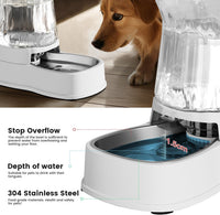 Automatic Dog Water Dispenser, Stainless Steel Bowls Feeder - White / 2.1 Gallon - image 4