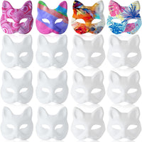 Leyndo blank white paper mache half masquerade masks, 24-pack in classic style - view 4