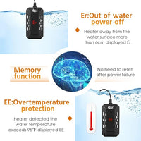AQQA Aquarium Submersible Heater for Fish Tank,LED Temperature Display and Built-in Thermometer,External Controller Temperature Control Range 59℉-93℉,Safety Control Protects 100W